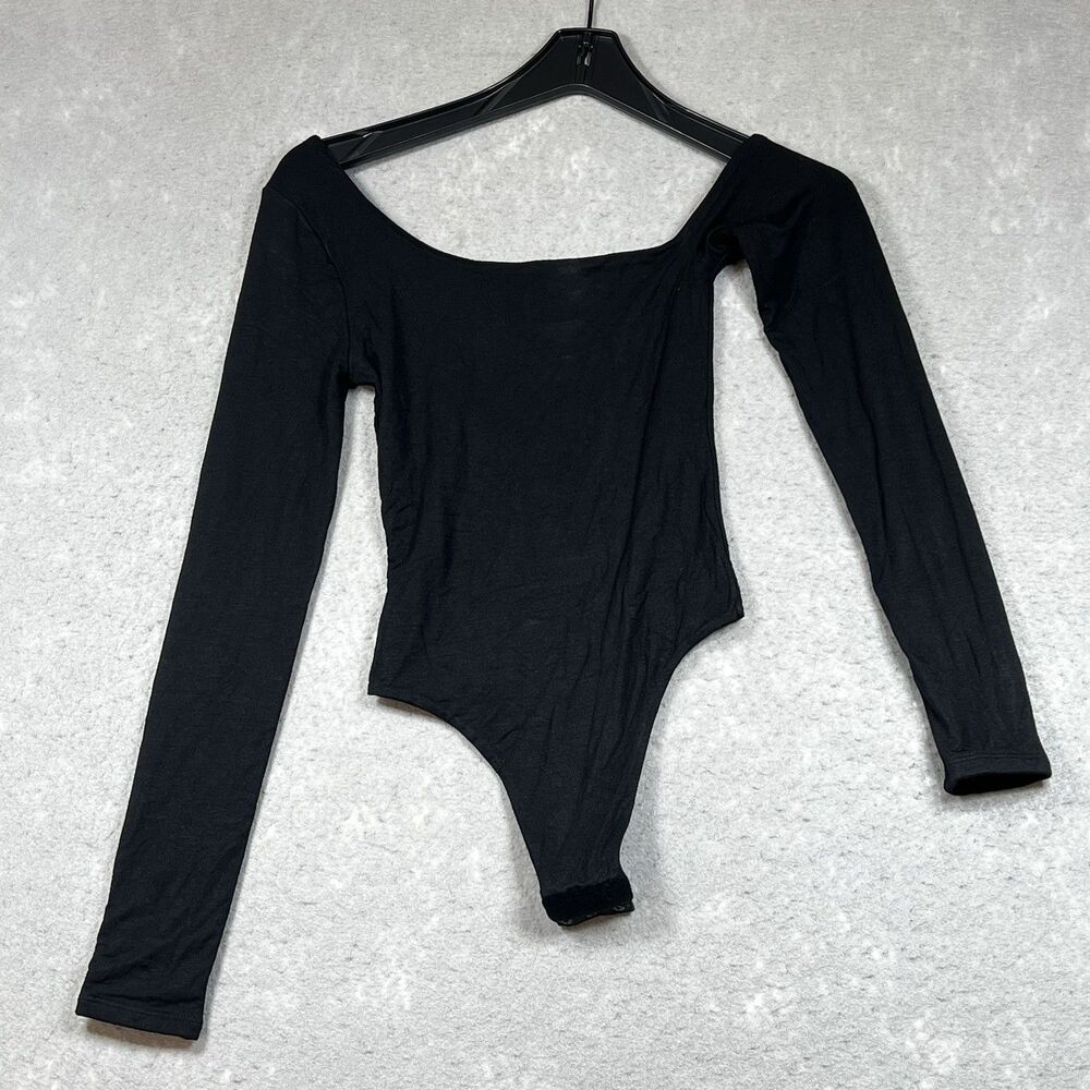 Reona Bodysuit Womens XS Black Long Sleeve Bodysuit Casual Trendy Long Sleeve